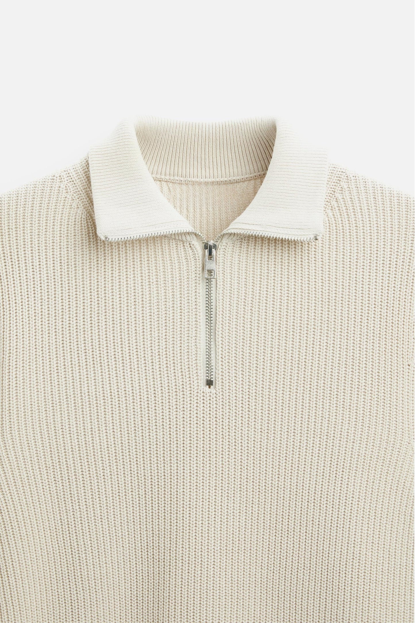 Cashwool sweater | half zip | White