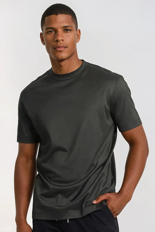 Premium Glossy T-Shirt | Olive Green