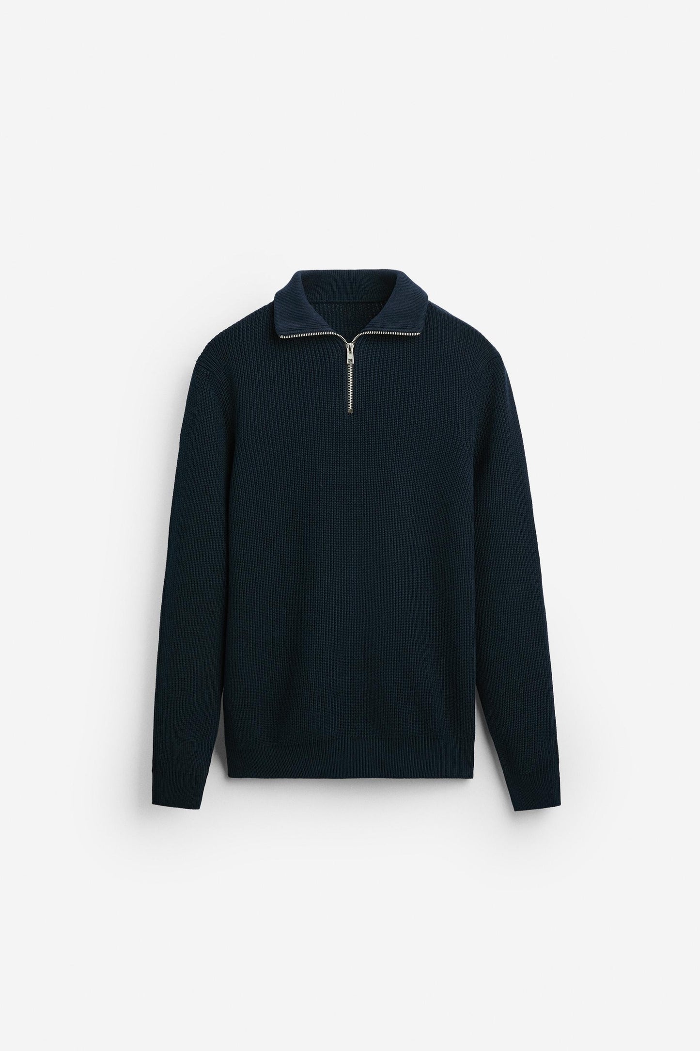 Cashwool sweater | half zip | Navy blue