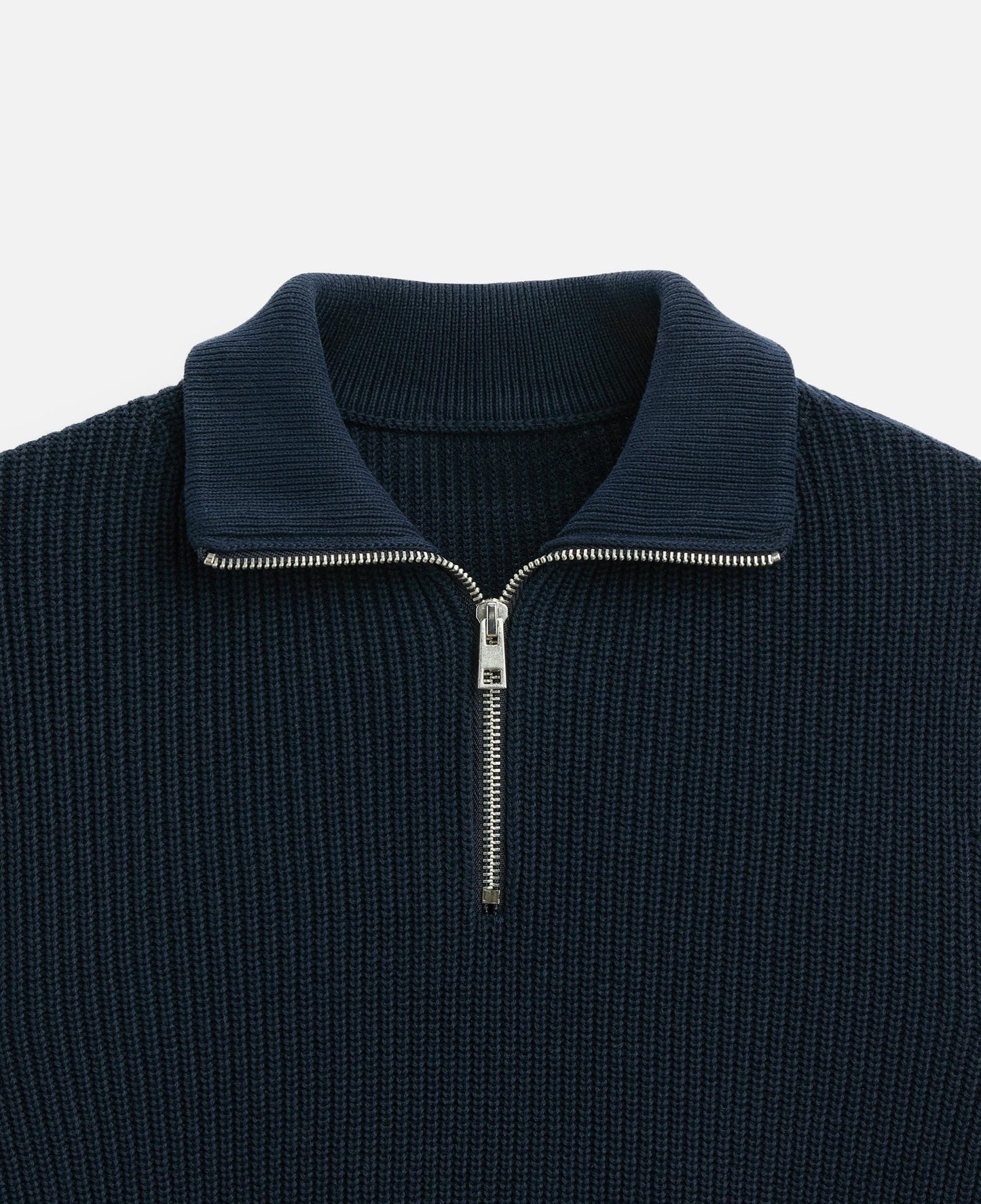 Cashwool sweater | half zip | Navy blue