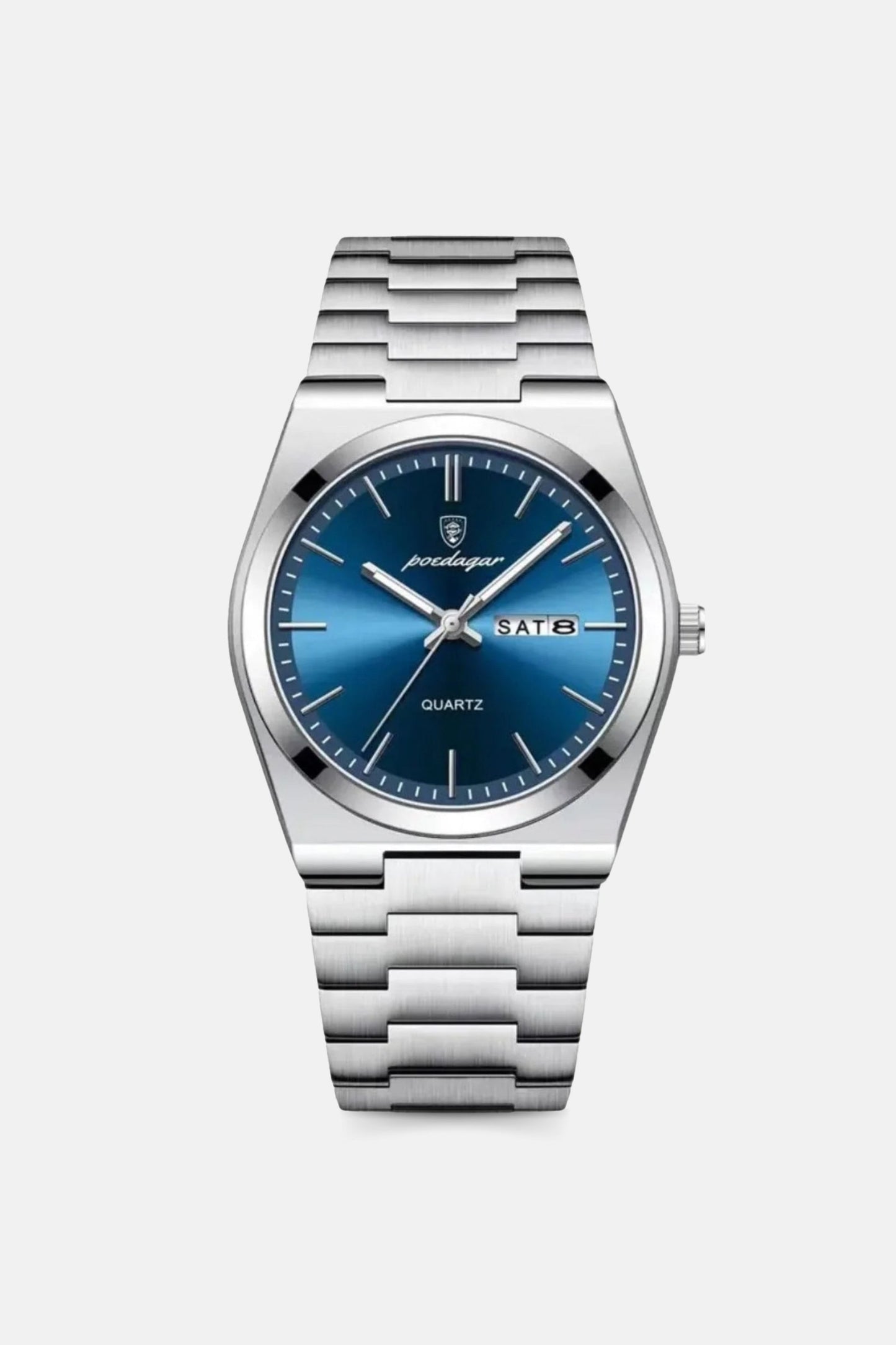 Catalonia steel watch | 42mm | silver/blue