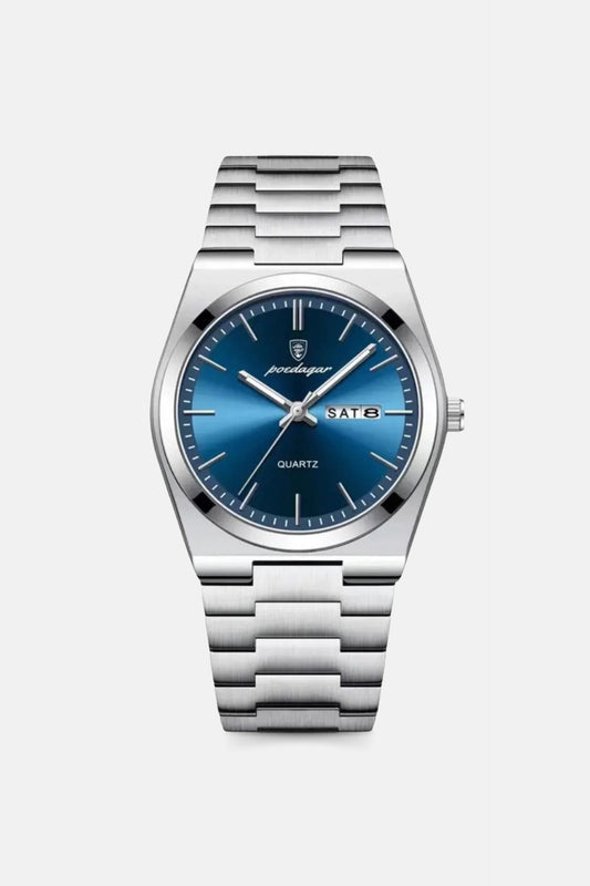 Catalonia steel watch | 42mm | silver/blue